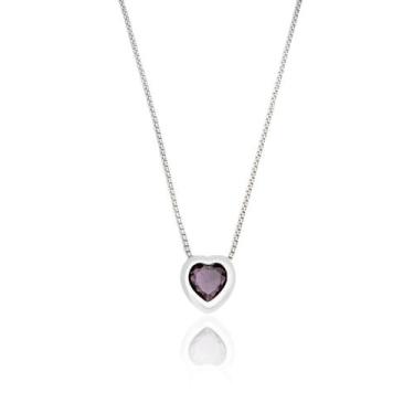 Imagem de Correntinha de Prata 925 Veneziana 45cm Fecho Tradicional + Coração De