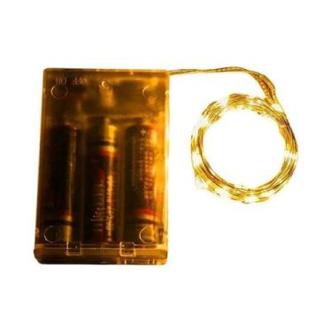 Imagem de Corda De Luzes LED Prateadas De 10M Com 100 LEDs, Alimentada Por Bater