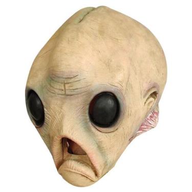 Imagem de Máscara de terror de Halloween com capuz de látex Máscara alienígena K