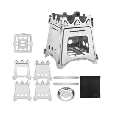 Imagem de Fogão De Camping Portátil Leve Em Aço Inoxidável Dobrável Para Caminha