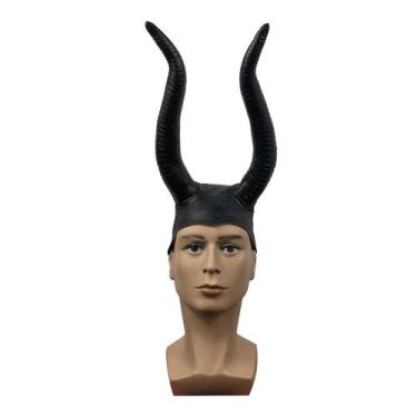 Imagem de Máscara de látex de Halloween Maleficentss Black Horn para o carnaval 
