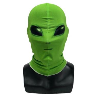 Imagem de Máscara facial completa de látex Cosplay Green Alien Headgear - yiweis
