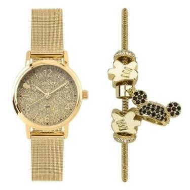 Imagem de Kit Relógio Condor Coleção Disney Minnie Mouse Feminino Luxo Analógico Exclusivo-Feminino
