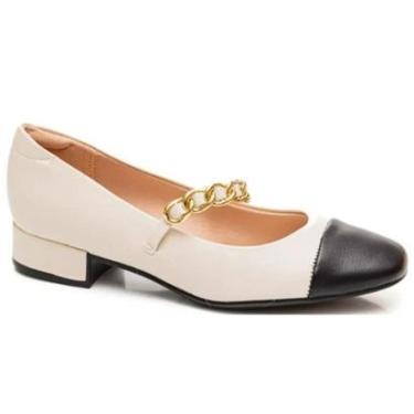 Imagem de SAPATO SALTO BAIXO MOLECA ALÇA CORRENTE REF:5795.104 FEMININO-Feminino