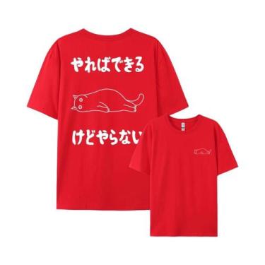 Imagem de Camiseta Masculina De Verão Hip Hop Em Algodão, Manga Curta, Gola Redo