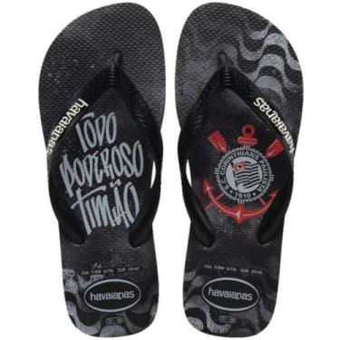 Imagem de Chinelo Havaianas Original Top Times Corinthians, PRETO/PTO/PRETO, 43/