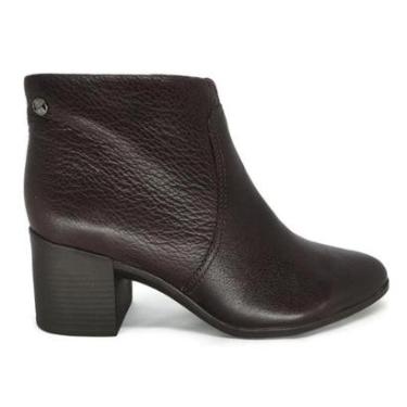 Imagem de Bota Bottero Cano Curto Salto Médio Couro Zíper Lateral-Feminino