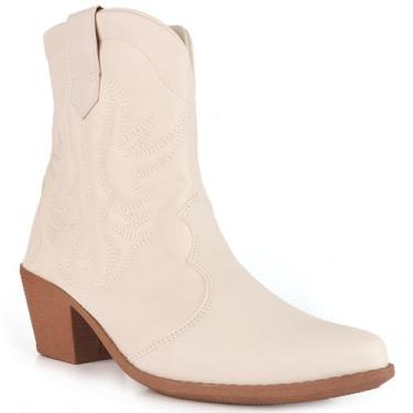 Imagem de Bota Feminina Texana Western Bico Fino Salto 6cm Moda Country Confortá