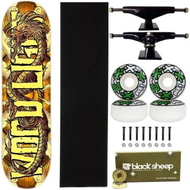 Imagem de Skate Wood Light Maple 8 Serie Gold Next 53 Abec 15 Dourado-Masculino