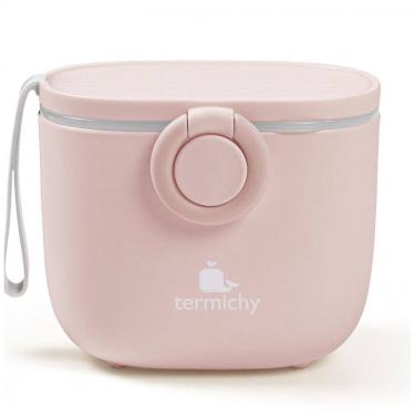 Imagem de Dispenser Fórmula Bebê Termichy Rosa Claro Portátil com Alça e Colher 250g