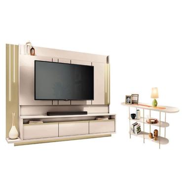 Imagem de Home Theater Montane Off White Champanhe Com Aparador Infinity Off White - Hb Móveis