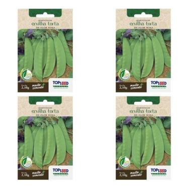 Imagem de Kit 4 Sementes De Ervilha Torta De Flor Roxa Para Horta Muda - Topseed