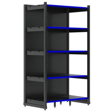 Imagem de Rack Fit Parede 1 Inicial 2,02X0,90X0,60 5 Bandejas Amapá, Preto Perfi
