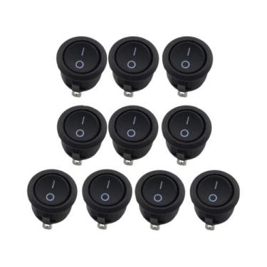 Imagem de Interruptor Redondo Iluminado Por LED De 2 Pinos 3A 250V AC 6A 125VAC 