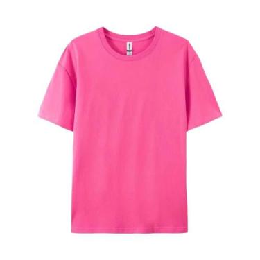 Imagem de Camisetas Femininas 100% Algodão, Sólidas E Esportivas, Manga Curta, B