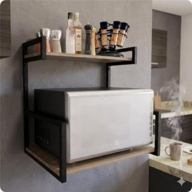 Imagem de Suporte Microondas Parede Cozinha Metalon Resistente Moderna - Utibom