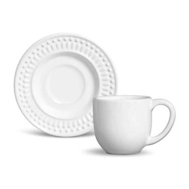 Imagem de Xícara De Café Com Pires Roma Branco 72Ml Porto Brasil