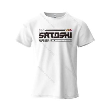 Imagem de Camiseta Masculina Oversized De Algodão Com Estampa Satoshi E Crypto, 