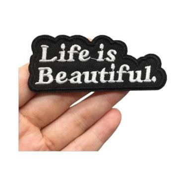 Imagem de Patches De Bordado De Caveira Punk Preto E Branco Para Roupa, Termocol