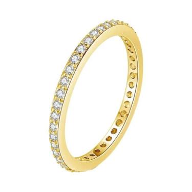 Imagem de Anel De Dedo Com Microscópio De Zircônia Prateada Para Mulheres, Joia 