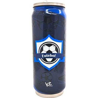 Imagem de Garrafa Térmica Futebol Latinha Inox C Canudo Retrátil 500ml para Bebida em Aço Uso Diá...