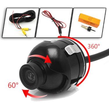 Imagem de Camera Re Automotiva Estacionamento Tartaruga Colorida Regulavel 360º 