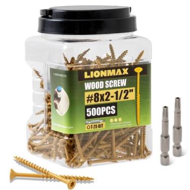 Imagem de Parafusos de madeira LIONMAX Deck 6,35 cm 500 unidades resistentes à f