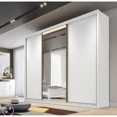 Imagem de Guarda Roupa Casal Sollo 3 Portas Com Espelho 8 Gavetas 273cm - Novo Horizonte