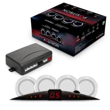 Imagem de Sensor de Ré 4 Pontos Display Led Slim Sistema Veicular Branco Ps220 P