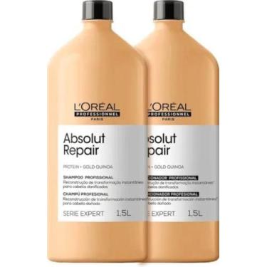 Imagem de L'Oréal Absolut Repair Gold Kit Profissional Shampoo Condicionador 1,5