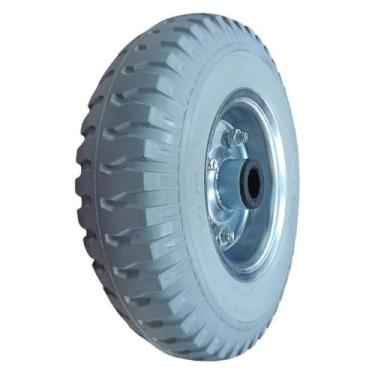 Imagem de Roda Completa 2.50 X 4 Rolete Macica Pu Eixo 19mm Cinza - AJAX