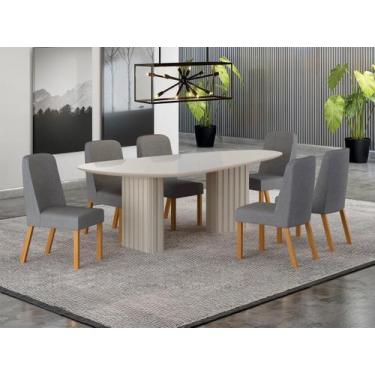 Imagem de Conjunto jantar 6 cadeiras maciça 2x1 vdo Iza - Arbo Design