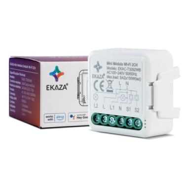 Imagem de Interruptor Inteligente Wifi Mini Módulo 2 Canais Ekaza Alexa e Google