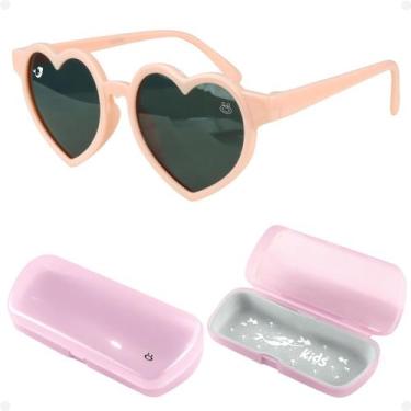 Imagem de oculos sol infantil menina coração sereia vintage praia proteção uv ve
