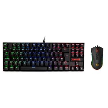 Imagem de Kit Gamer Redragon Teclado Mecânico Kumara, RGB, Switch Outemu Blue, PT + Mouse Cobra M...