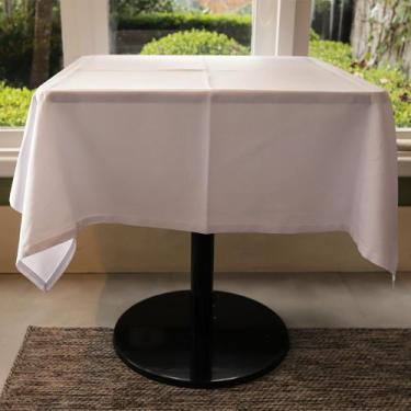 Imagem de Toalha de Mesa Mariana Quadrada Branca - Poliéster, 75x75cm - Ateliê P