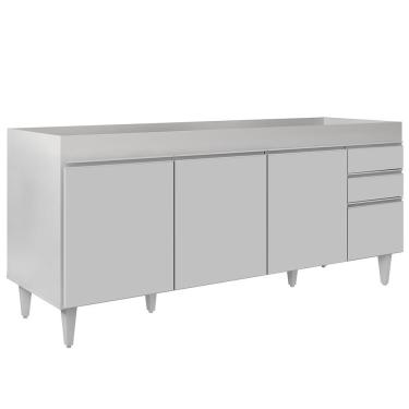 Imagem de Balcão Gabinete Para Pia 180cm Sem Tampo Dallas Lumil - Branco