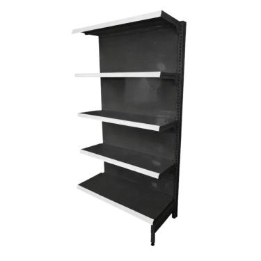 Imagem de Gôndola Prateleira Preta 5 Níveis 40x30 New Plus 1,70 Central Continuação Pe Branco - S...