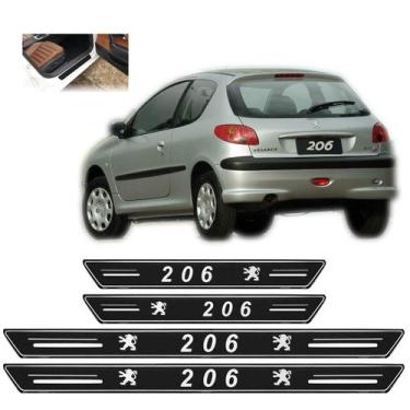 Imagem de Soleira Platinum Peugeot 206 1999 a 2009 4 Peças Preto sp052 - artesan