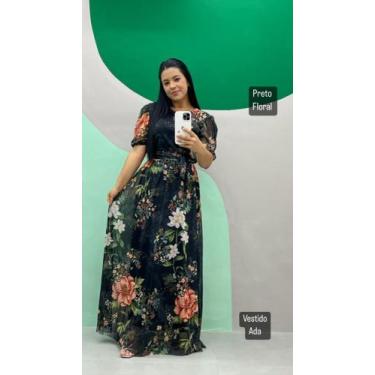 Imagem de Vestido longo com mangas curtas - Vestfynna 