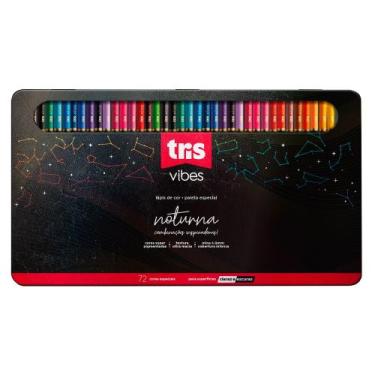 Imagem de Lápis de Cor Tris Vibes 72 Cores Noturna
