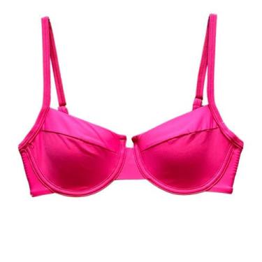 Imagem de Top Avulso Bikini Meia Taça Retrô Bojo - Califórnia Brasil, Pink suple