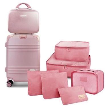 Imagem de Mala de Viagem Bordo Pequena Mão Rígida ABS 10 KG Rodinha Kit Frasquei