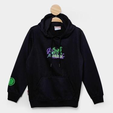 Imagem de Moletom Infantil Mooncity Silk Hulk Menino, Preto, 14A