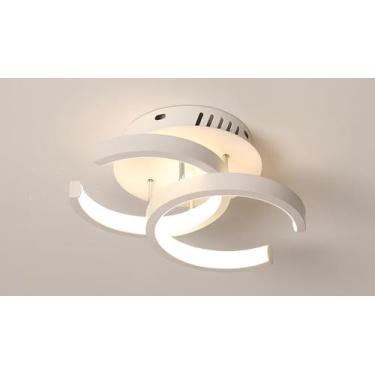 Imagem de Luminária De Teto Plafon Moderno Minimalista Led 3 Em 1 - LM, Branco