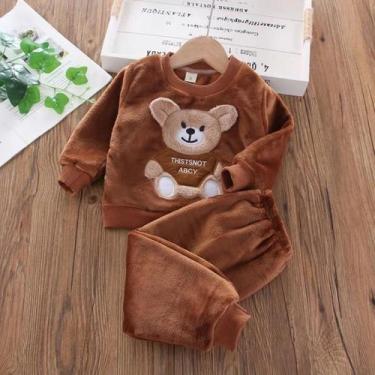 Imagem de Pijamas De Flanela Para Bebês Meninas E Meninos Com Estampa De Urso Ca