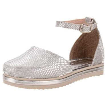 Imagem de Sandália infantil espadrille bella ninna 12081, Prata, 24