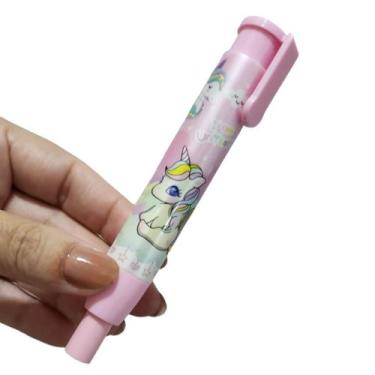 Imagem de Caneta Borracha Escolar Retrátil Papelaria Kawaii - Lazer e Estilo
