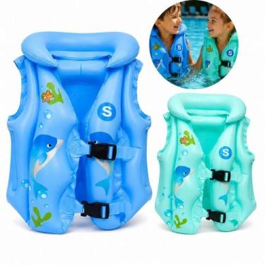 Imagem de Colete boia inflável infantil ajustável flutuação segura para piscina 