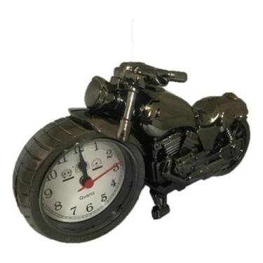 Imagem de Relógio Despertador Moto Alarme De Mesa Decorativo Metálico - Mix art